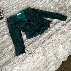 Astr blouse wrap style with shoulder pads